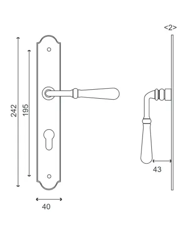 Door handles on long plate - Beynac
