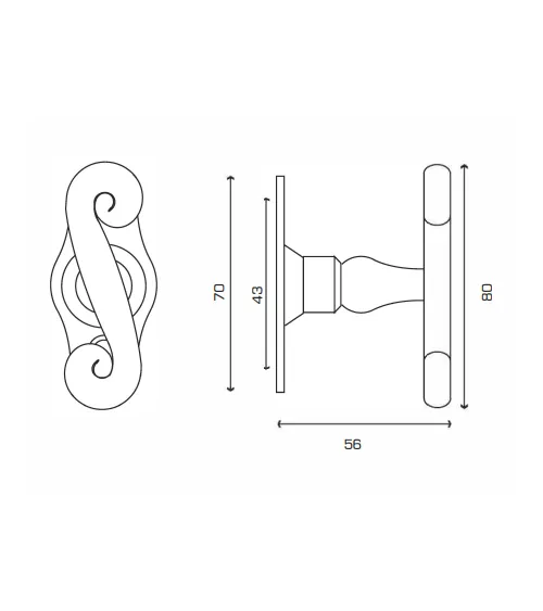 Window knob espagnolette bolt Coq