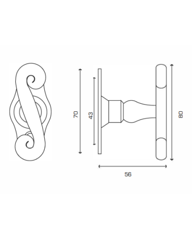 Window knob espagnolette bolt Coq