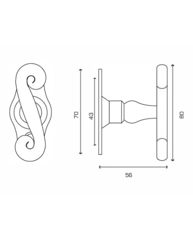 Window knob espagnolette bolt Coq