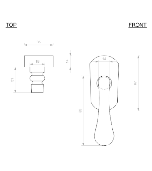 Iron window handle CDF 289