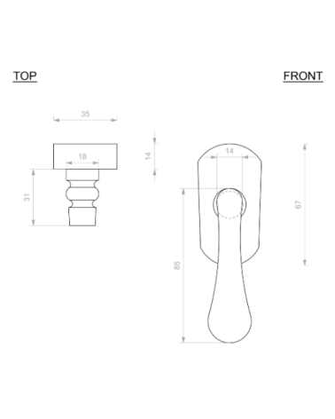 Iron window handle CDF 289
