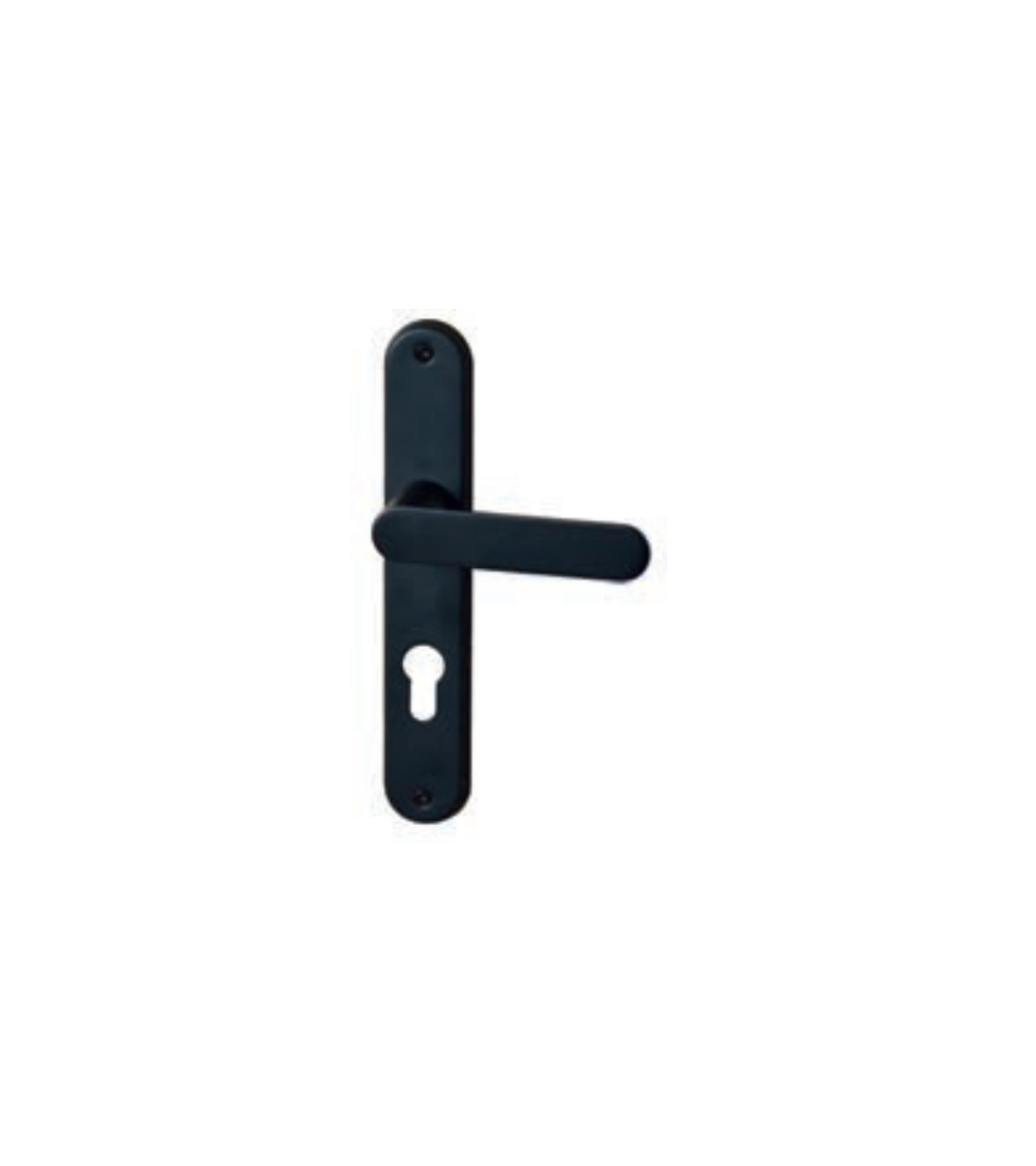 Door handle on plate195 DAPHNE BLACK