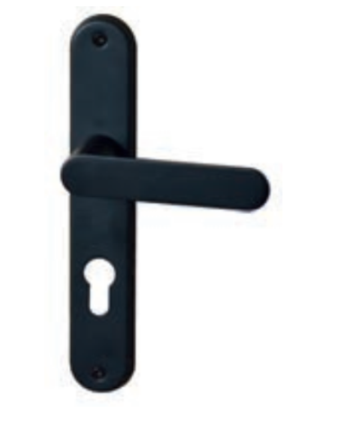 Door handle on plate195 DAPHNE BLACK