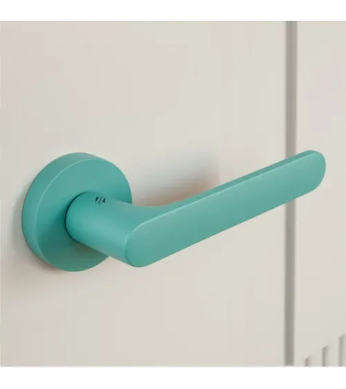 Turquoise Door Handle - Moon One Round