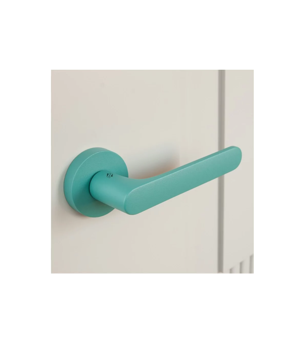 Turquoise Door Handle - Moon One Round