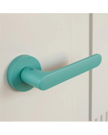 Turquoise Door Handle - Moon One Round