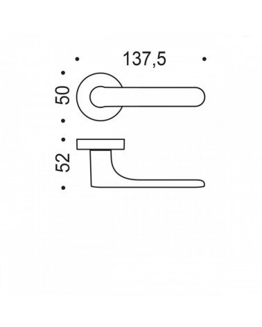 White Door Handle - Moon One Round - Designer Handle