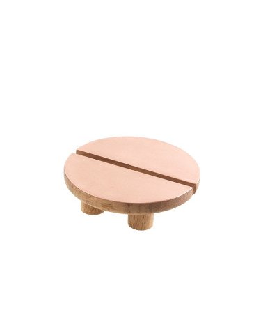 Circular Cabinet Handle in Wood and Copper