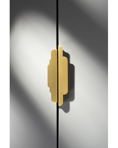 Karla Edge brushed brass furniture handle bedroom handle mounted vertically