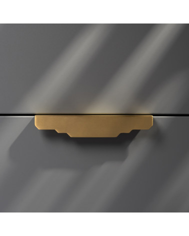 KARLA LACK brass furniture handle designer handle mounted horizontally on a background
