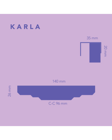 KARLA CR furniture handle with dimensions