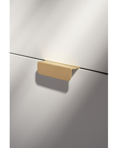 EDIT EDGE matt gold furniture handle designer handle angled view
