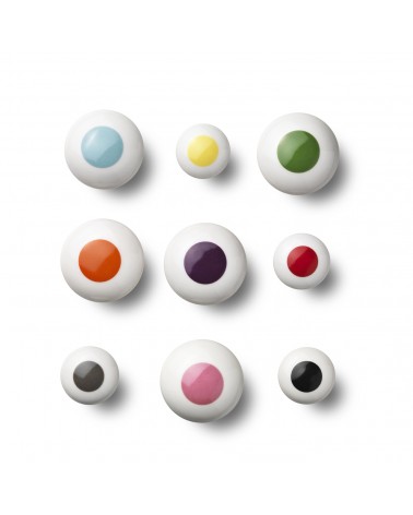 All Anne Black porcelain furniture knobs on white background