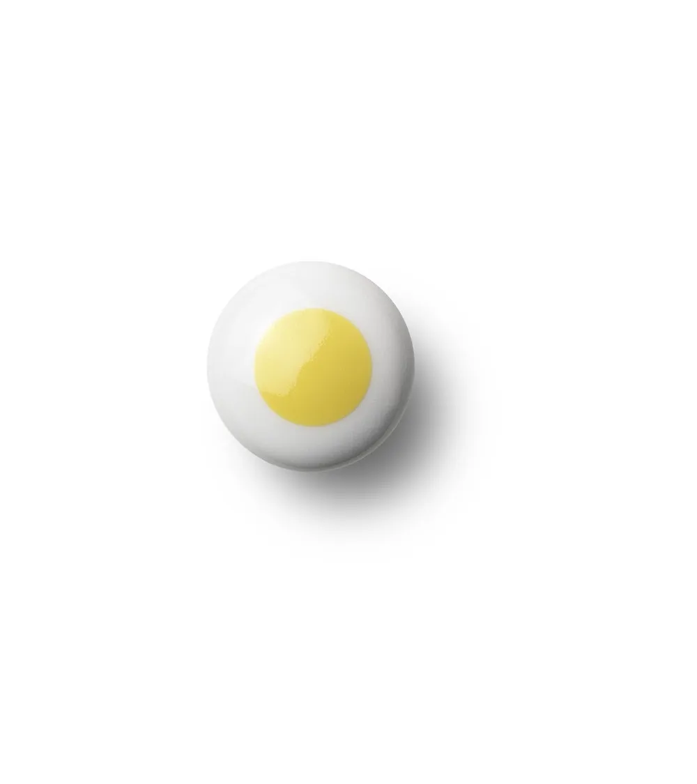 Anne Black Dot furniture knob in yellow - size 30x30mm