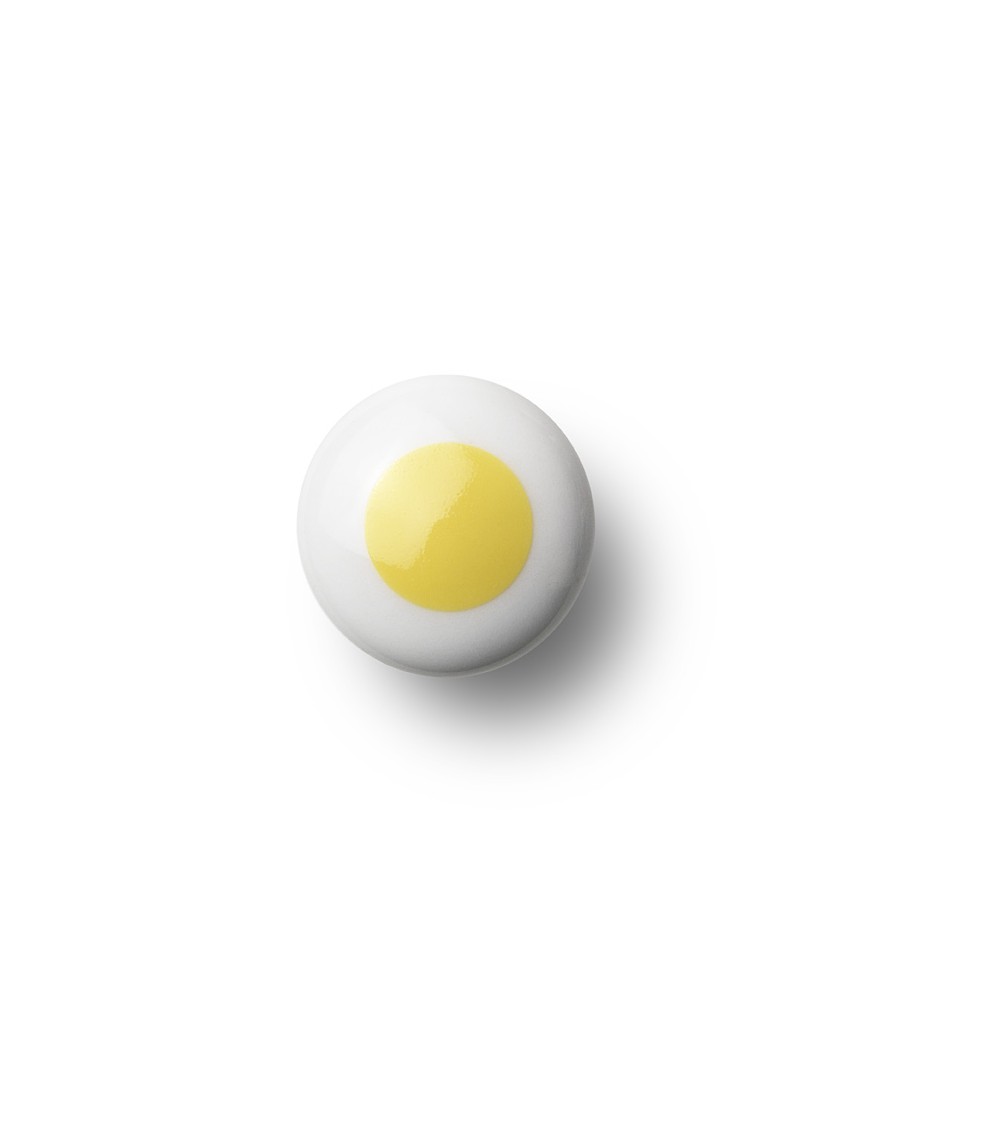 Anne Black Dot furniture knob in yellow - size 30x30mm