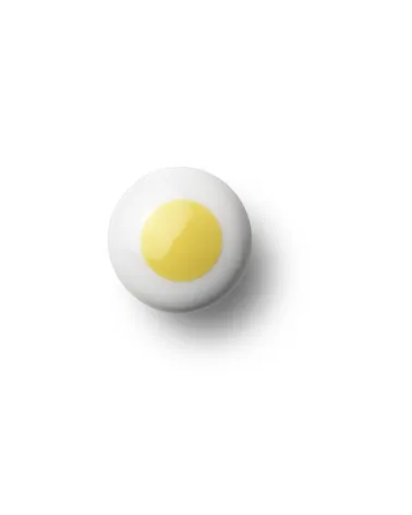 Anne Black Dot furniture knob in yellow - size 30x30mm