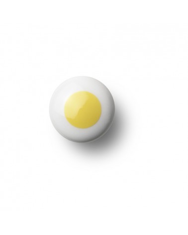 Anne Black Dot furniture knob in yellow - size 30x30mm