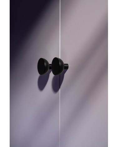 LUNA M black furniture knob designer handle bottom view mounted on furniture