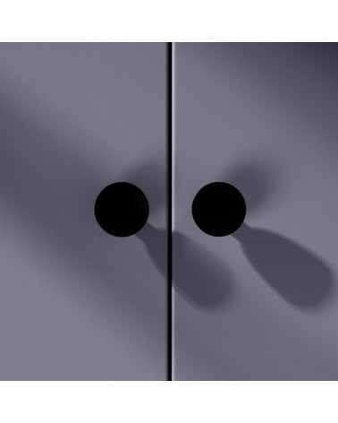 LUNA M black furniture knob designer handle front view mounted on furniture