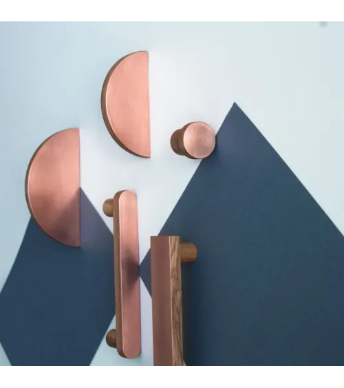 COPPER wooden and copper wall hook