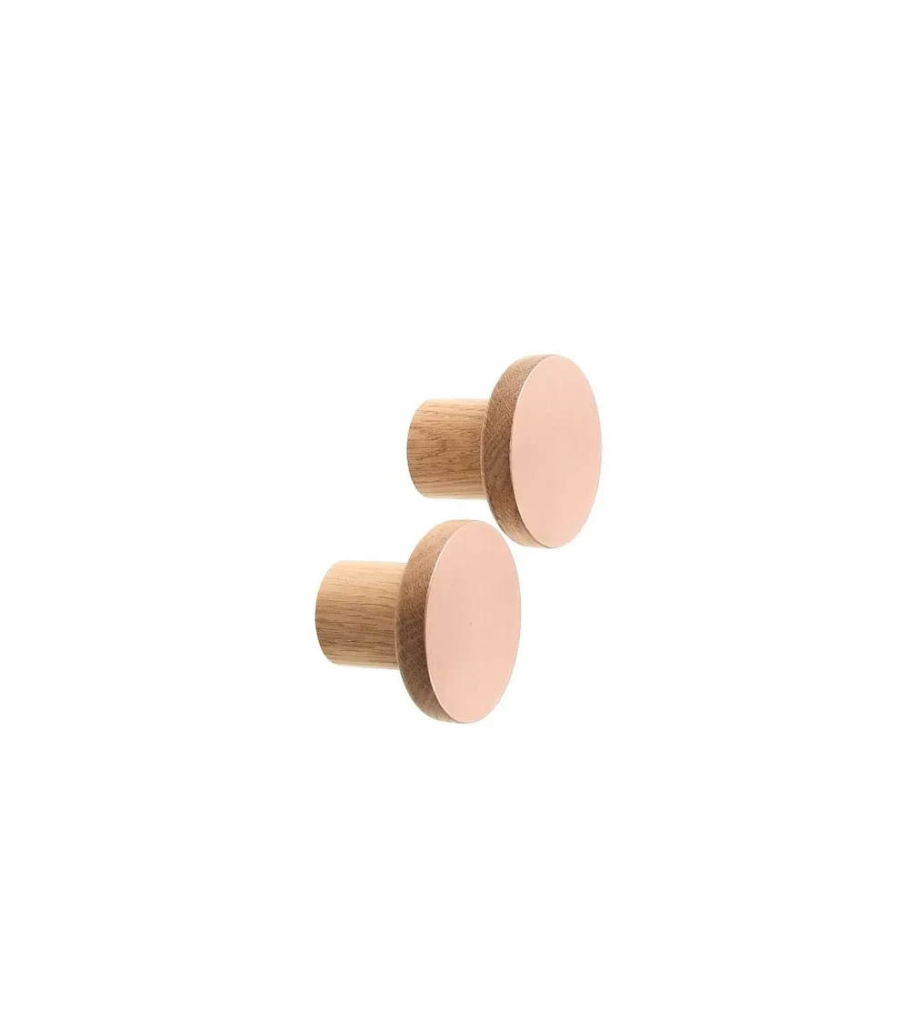 COPPER wooden and copper wall hook