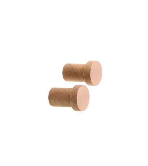 COPPER XS wooden and copper wall hook
