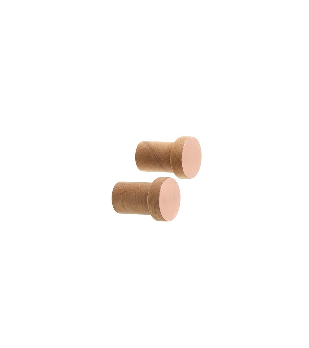 COPPER XS wooden and copper wall hook