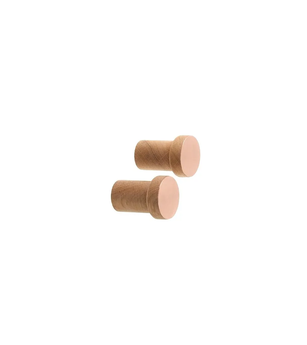 COPPER XS wooden and copper wall hook