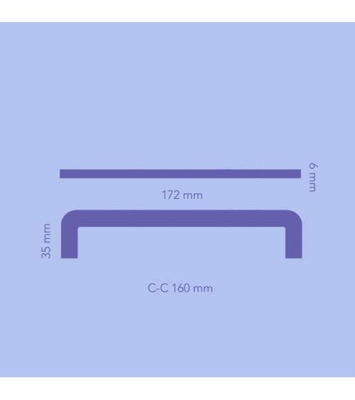 Brushed brass ISA furniture handle, design handle
