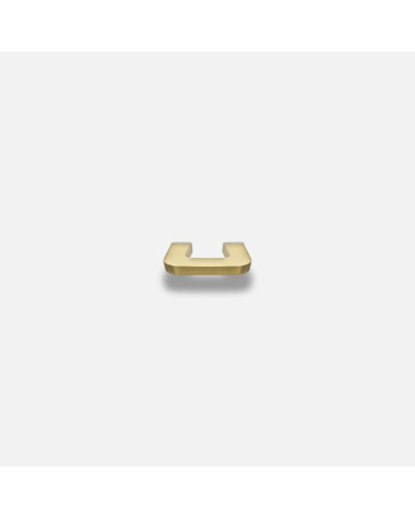Polished gold furniture handle ISA XS designer handle top view on white background