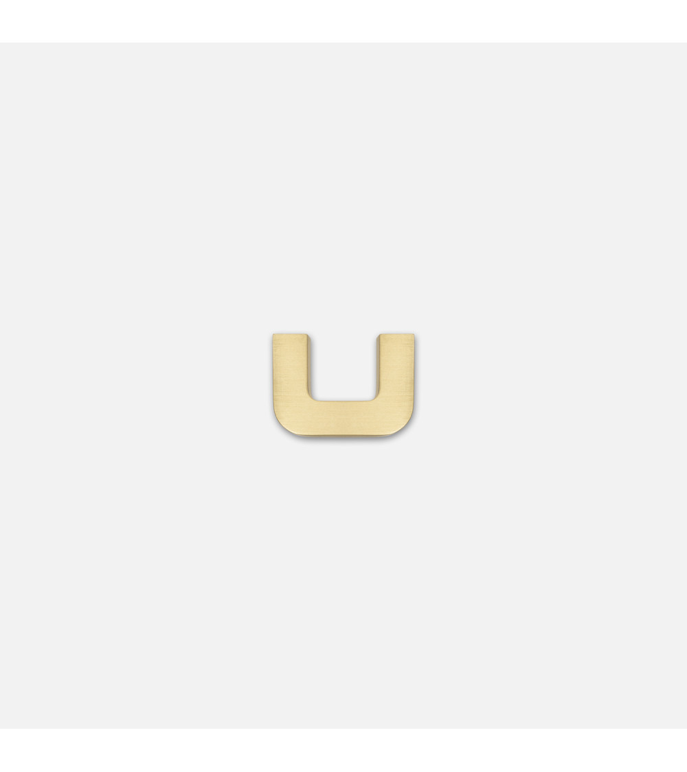 Polished gold furniture handle ISA XS designer handle