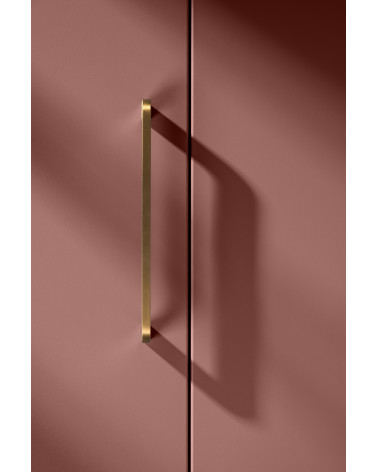 Brass furniture handle ISA DOT designer handle mounted on a cupboard