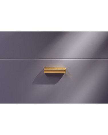 Brass furniture handle SIV M designer handle front view mounted on furniture