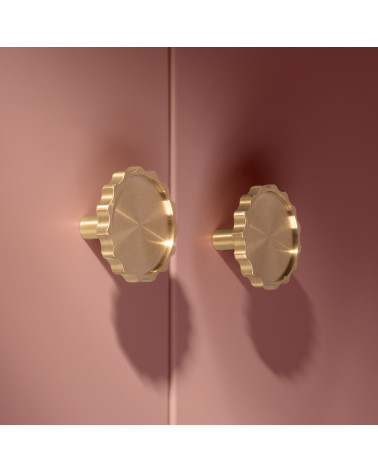 LEXI polished gold furniture knob design handle large model side view mounted on furniture