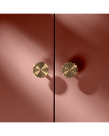 LEXI polished gold furniture knob design handle large model front view mounted on furniture