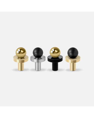 POLA polished gold/polished chrome furniture knob design handle horizontally aligned