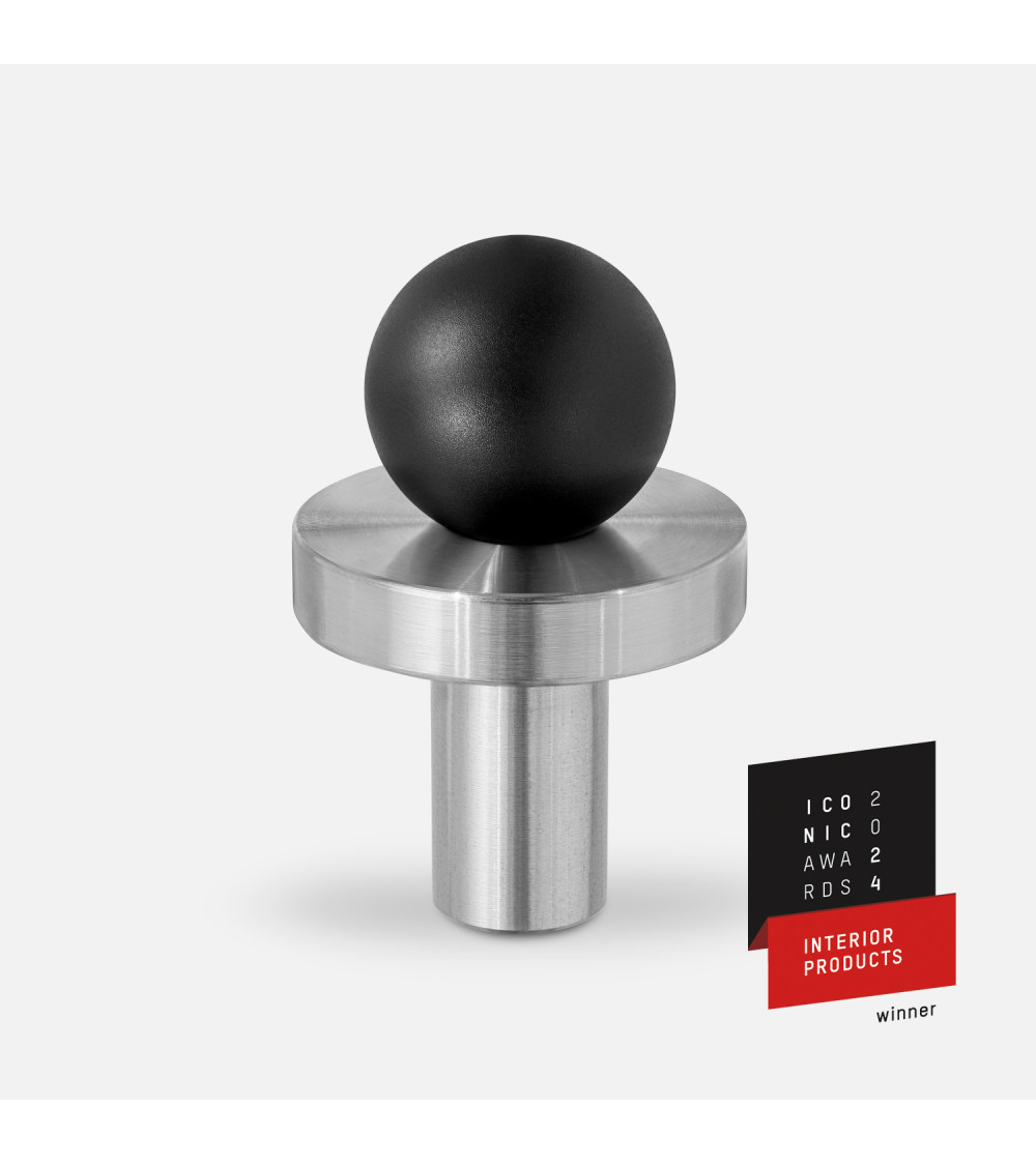 POLA black/polished chrome furniture knob design handle