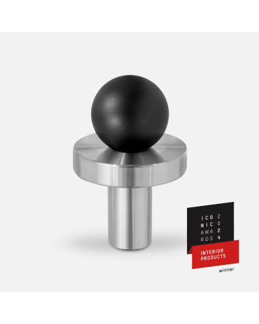 POLA black/polished chrome furniture knob design handle