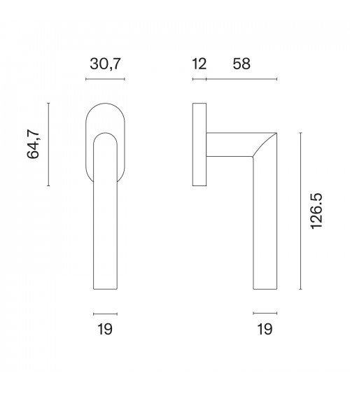 ARABIS matt gold window handle designer ironmongery