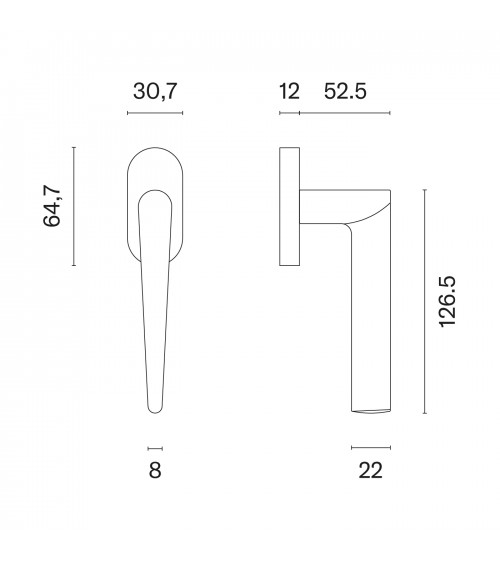 ARNICA black window handle design handle