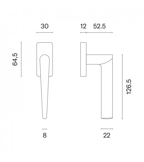Polished chrome ARNICA window handle design hardware