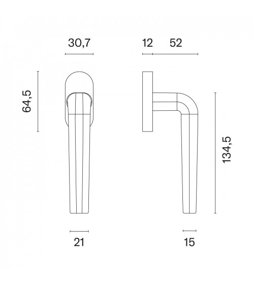 INULA satin chrome window handle design handle