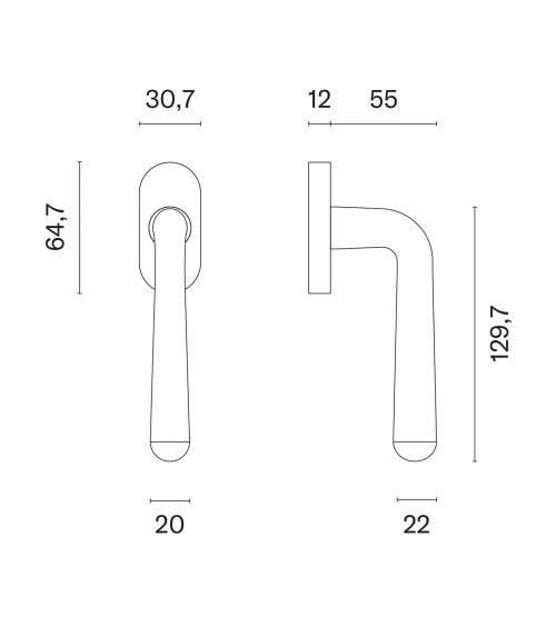 IRGA matt gold window handle design handle