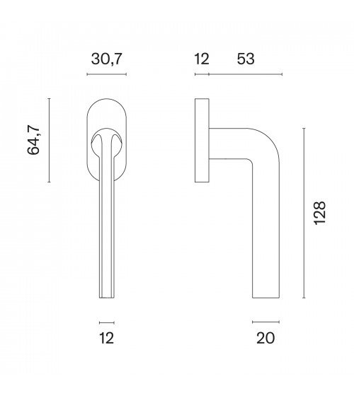 OLEANDRO satin nickel window handle designer handle