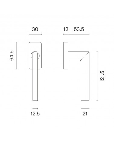 PRIMULA window handle with dimensions