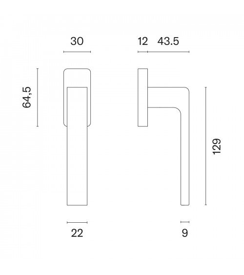 Satin nickel SULLA window handle design handle