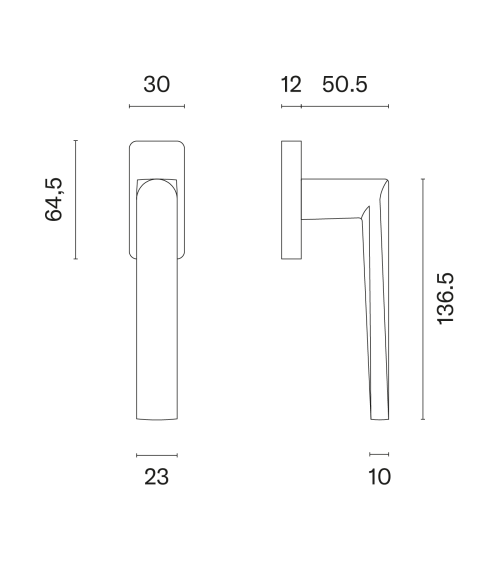 Polished chrome ADANA window handle design handle