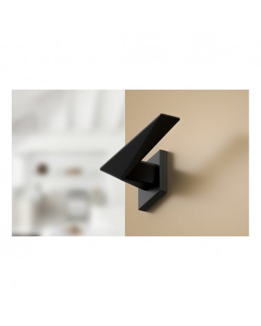 Black Blade door handle design handle bottom view mounted on an ajar door