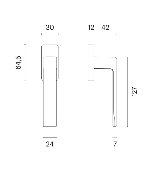 HIRA satin chrome window handle designer handle